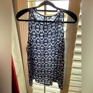 Blue sleeveless blouse